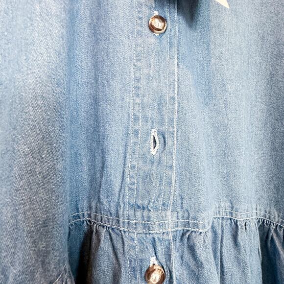 Blue Diamond Dress Womens Large Blue Denim Button Front Belted Pockets Maxi - Picture 7 of 13
